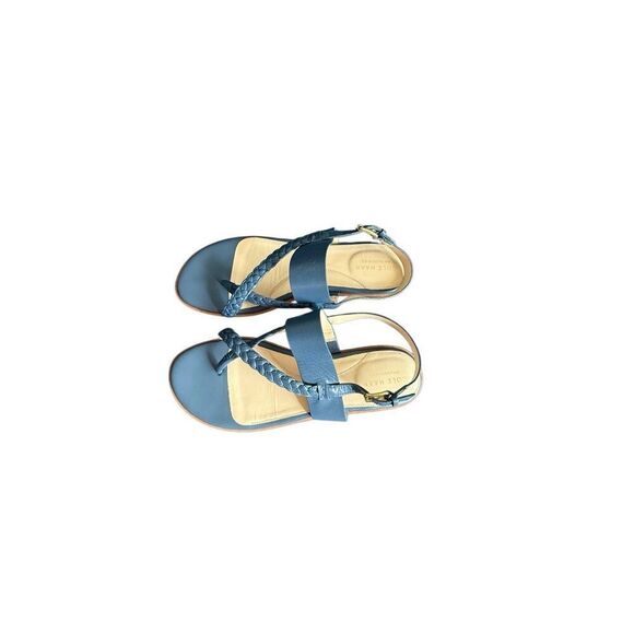 Cole Haan Womens Leather Anica Braided Thong Back Strap Sandals Blue Size 9B - Picture 9 of 16
